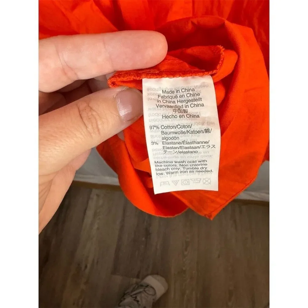 J. by J.Crew Dress Womens Size 00 Orange Sleeveless Wrap Midi Tie Waist